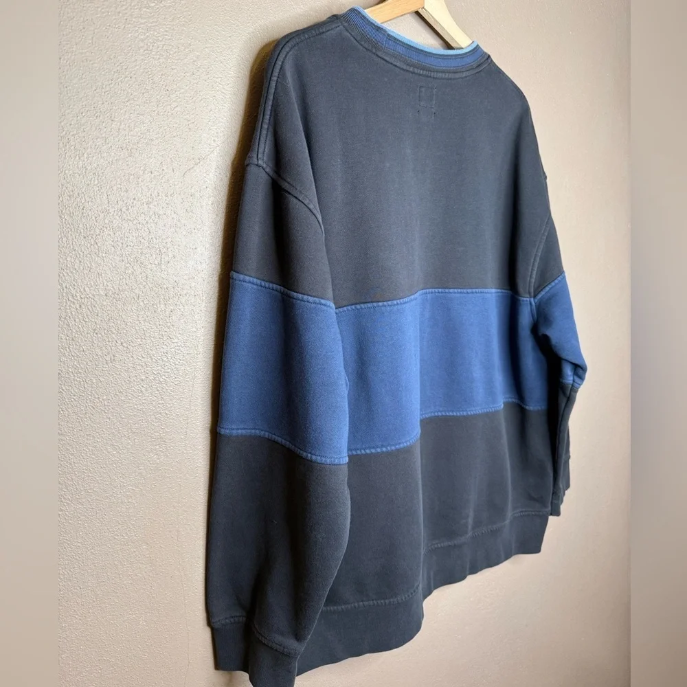 Levi's Men's Crewneck Fleece Pullover Black & Blue Sweatshirt Size XL Streetwear